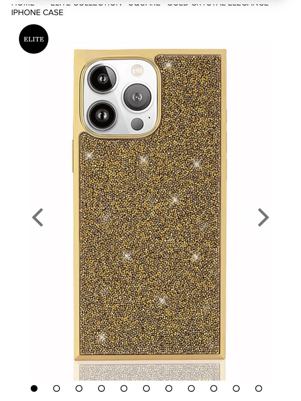 NWT FLAUNT iPhone 16 Pro Square Phone Case in Gold Crystal Elegance with MagSafe